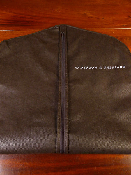 25/0481 immaculate anderson & sheppard savile row bespoke brown woven suit bag carrier
