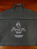 25/0482 davies & son savile row bespoke black woven plastic suit bag carrier