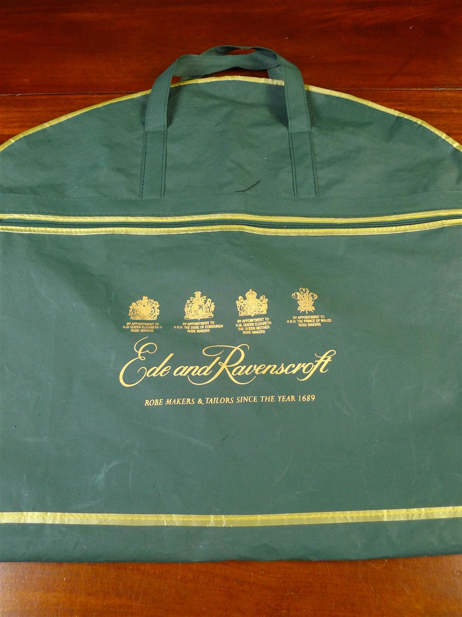 25/0954 ede & ravenscroft green / gold suit carrier bag