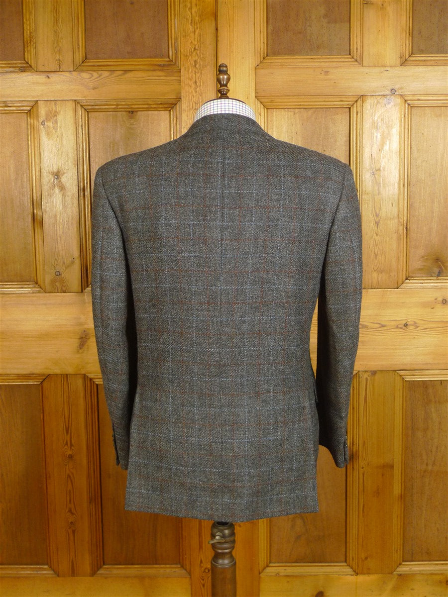 25/0465 immaculate vinnci london grey / red & blue wp check tweed sports jacket 44 regular