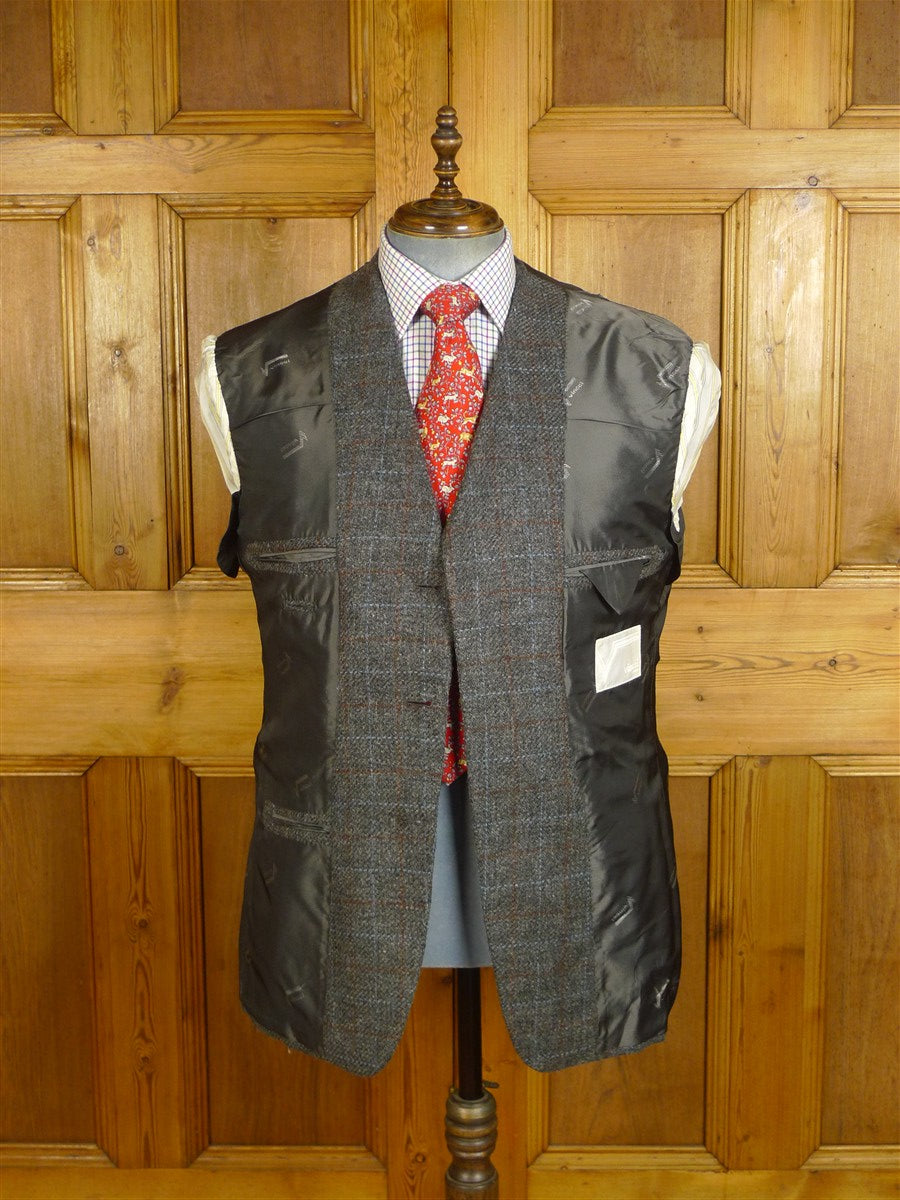 25/0465 immaculate vinnci london grey / red & blue wp check tweed sports jacket 44 regular