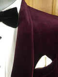 25/0505 near immaculate pakeman catto carter plum burgundy smoking / dinner jacket 42 regular to long