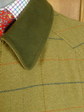 25/0534 immaculate grenfell green wp check tweed shooting jacket field coat 42-45