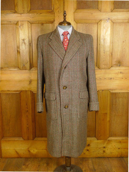 25/0529 beautiful genuine 1940s vintage heavyweight brown tweed coat overcoat 42
