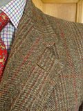 25/0529 beautiful genuine 1940s vintage heavyweight brown tweed coat overcoat 42