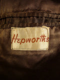 25/0529 beautiful genuine 1940s vintage heavyweight brown tweed coat overcoat 42