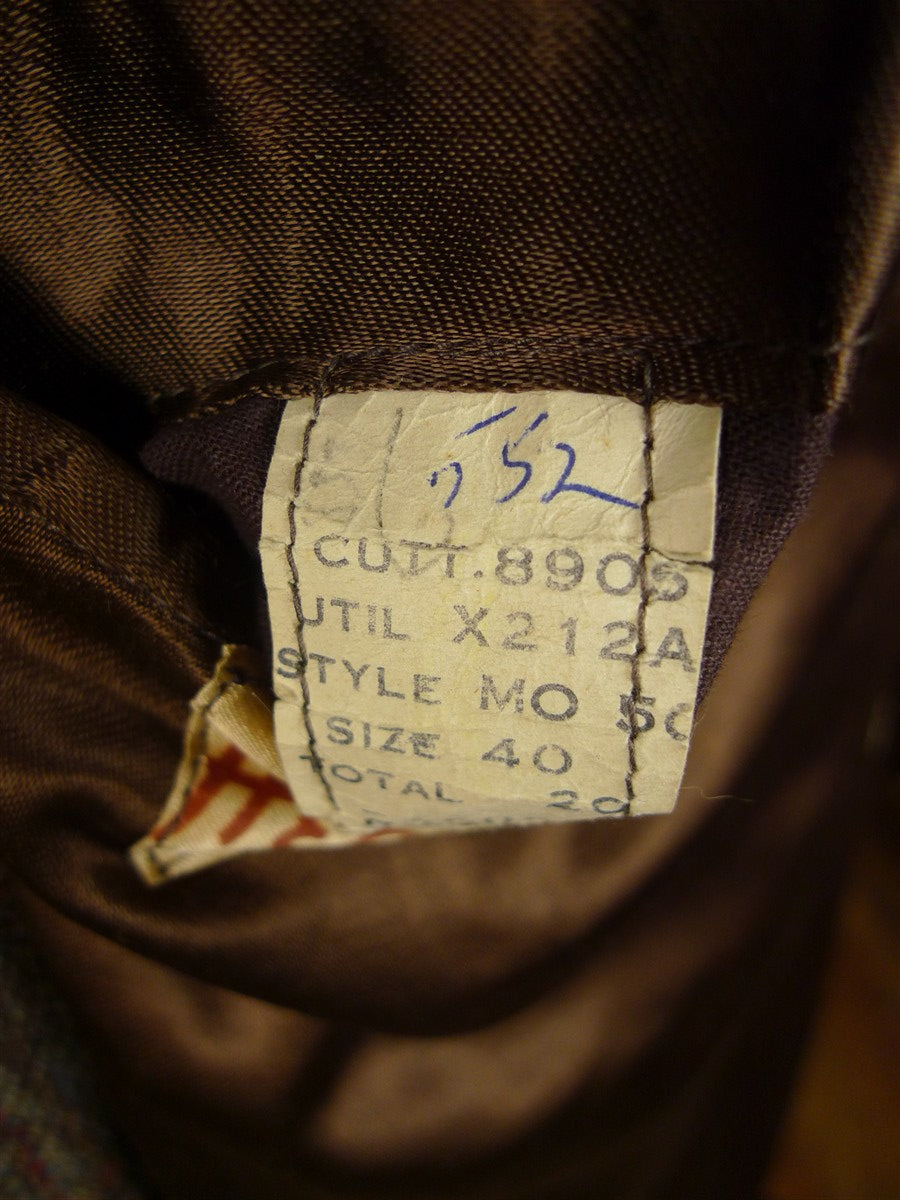 25/0529 beautiful genuine 1940s vintage heavyweight brown tweed coat overcoat 42