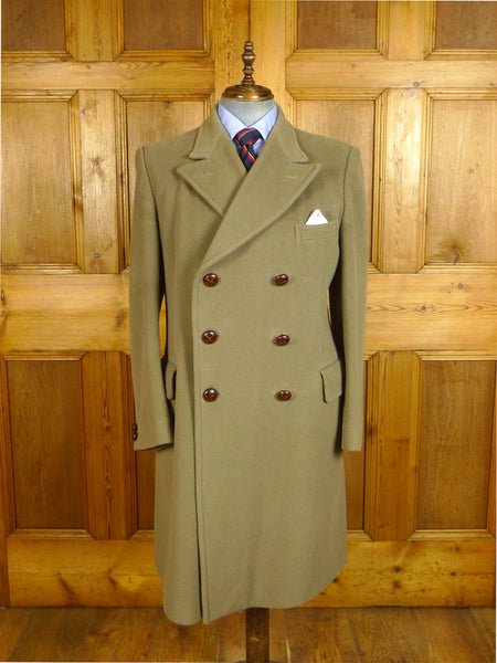 25/0530 vintage extra-heavy crombie melton wool british warm overcoat 43-44 long