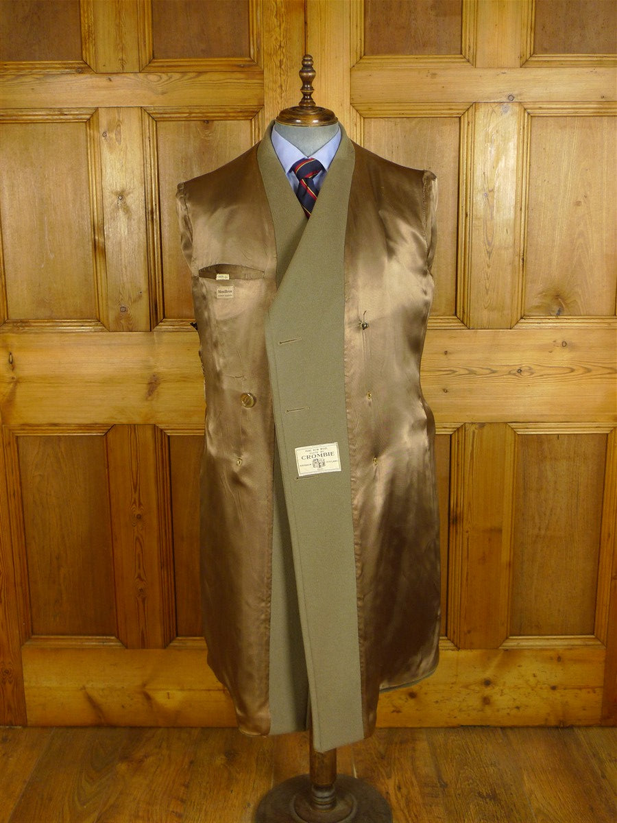 25/0530 vintage extra-heavy crombie melton wool british warm overcoat 43-44 long