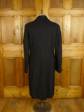25/0532 beautiful genuine 1940s 1950s vintage extra-heavy charcoal grey melton wool d/b overcoat king coat 41-42