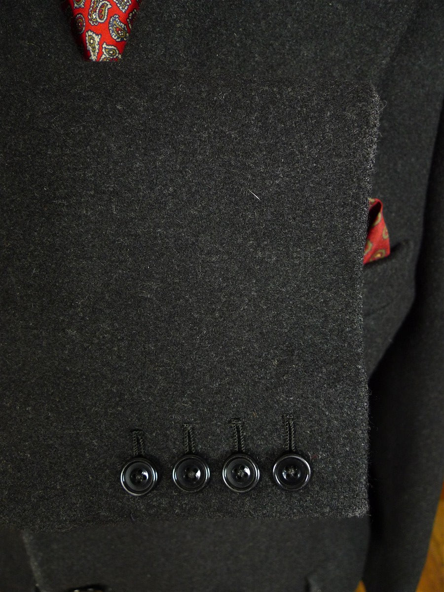 25/0532 beautiful genuine 1940s 1950s vintage extra-heavy charcoal grey melton wool d/b overcoat king coat 41-42