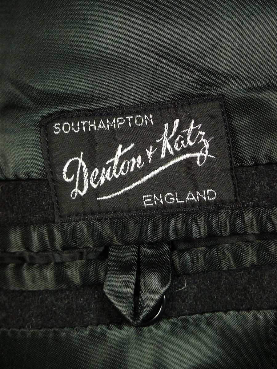 25/0532 beautiful genuine 1940s 1950s vintage extra-heavy charcoal grey melton wool d/b overcoat king coat 41-42