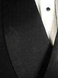 25/0514 distinctive 1940s 1950s vintage black barathea / silk shawl 1/1 d/b dinner jacket 43 long