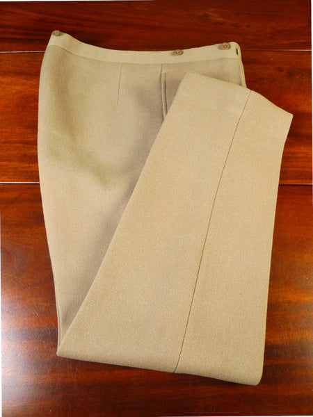 25/0502 immaculate vintage bespoke heavyweight fawn cavalry twill high-rise country trouser 38