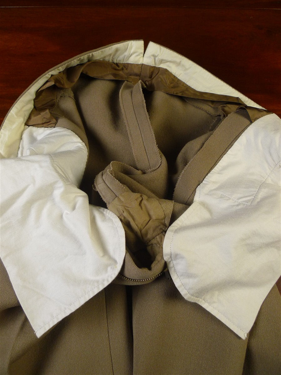 25/0502 immaculate vintage bespoke heavyweight fawn cavalry twill high-rise country trouser 38