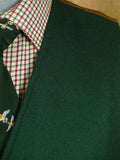 25/0517 immaculate ede & ravenscroft green doeskin wool country waistcoat w/ gold buttons 41