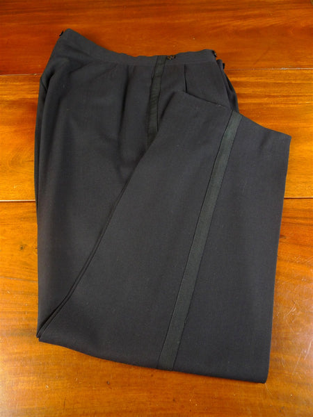 25/0498 vintage 1958 anderson & sheppard savile row bespoke midnight blue high-rise evening trouser 38