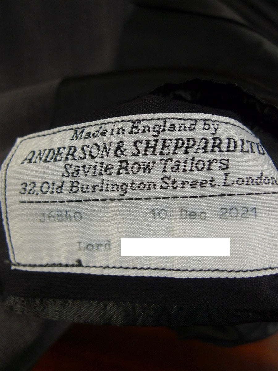 25/0522 immaculate 2021 anderson & sheppard savile row bespoke grey d/b mohair suit 42-43 long