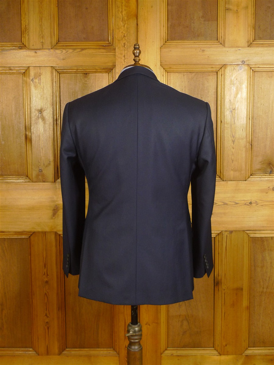 25/0971 custom tailored canvassed navy blue wool suit 42 regular