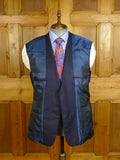 25/0971 custom tailored canvassed navy blue wool suit 42 regular