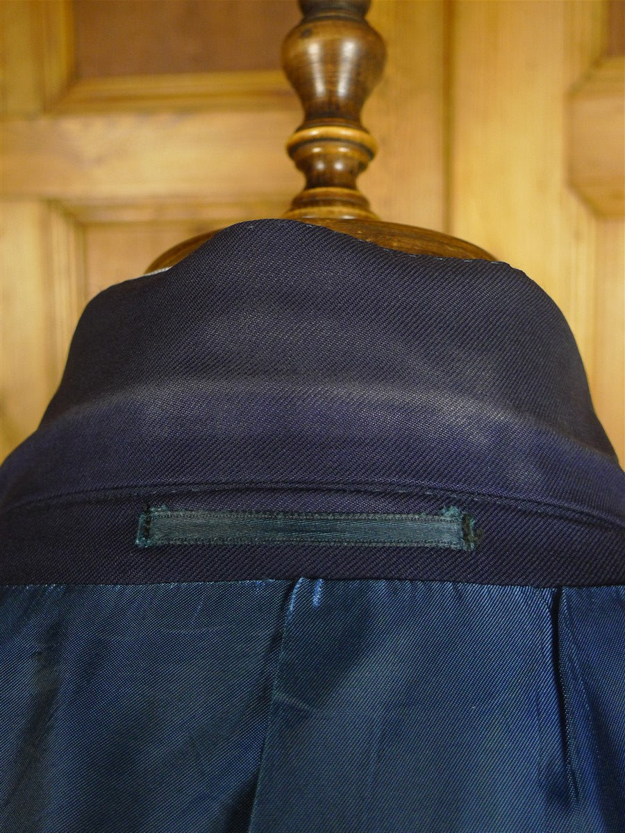 25/0971 custom tailored canvassed navy blue wool suit 42 regular