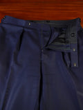 25/0971 custom tailored canvassed navy blue wool suit 42 regular