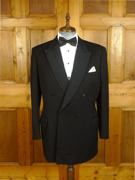 25/0553 vintage 2005 city of london bespoke black barathea wool d/b dinner jacket 42 long