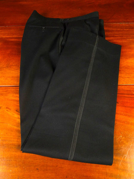 25/0543 vintage black barathea wool evening trouser 35