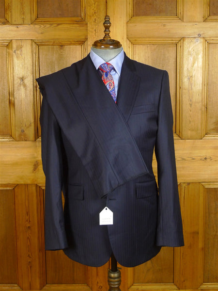 25/0970 new (SECONDS) hackett 14 savile row super 150s merino wool navy blue herringbone suit 42 long