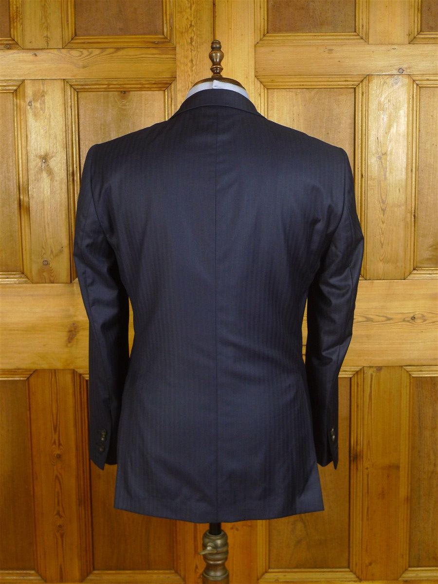 25/0970 new (SECONDS) hackett 14 savile row super 150s merino wool navy blue herringbone suit 42 long