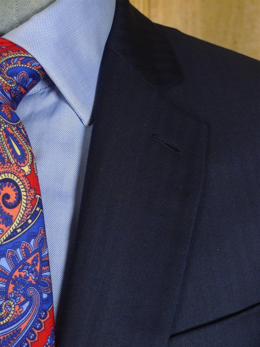 25/0970 new (SECONDS) hackett 14 savile row super 150s merino wool navy blue herringbone suit 42 long
