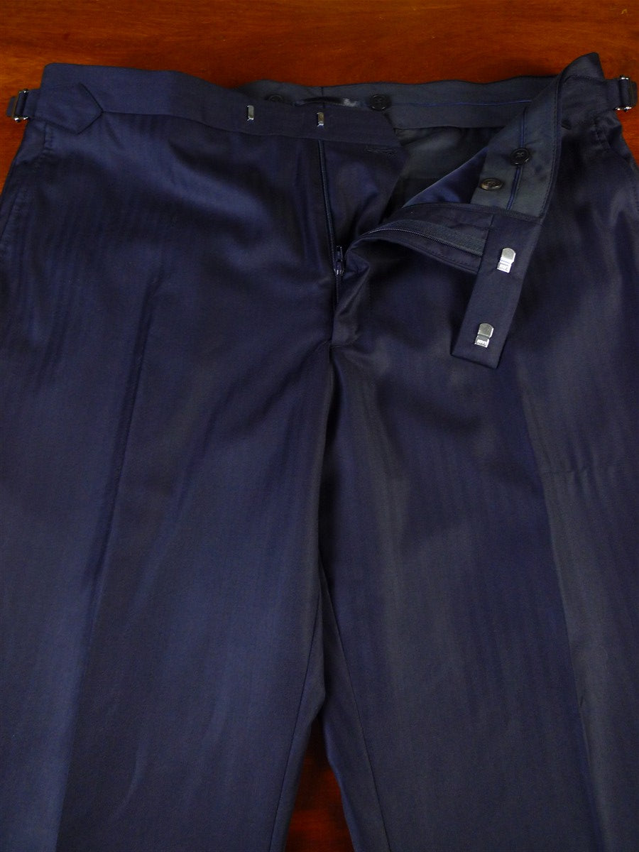 25/0970 new (SECONDS) hackett 14 savile row super 150s merino wool navy blue herringbone suit 42 long