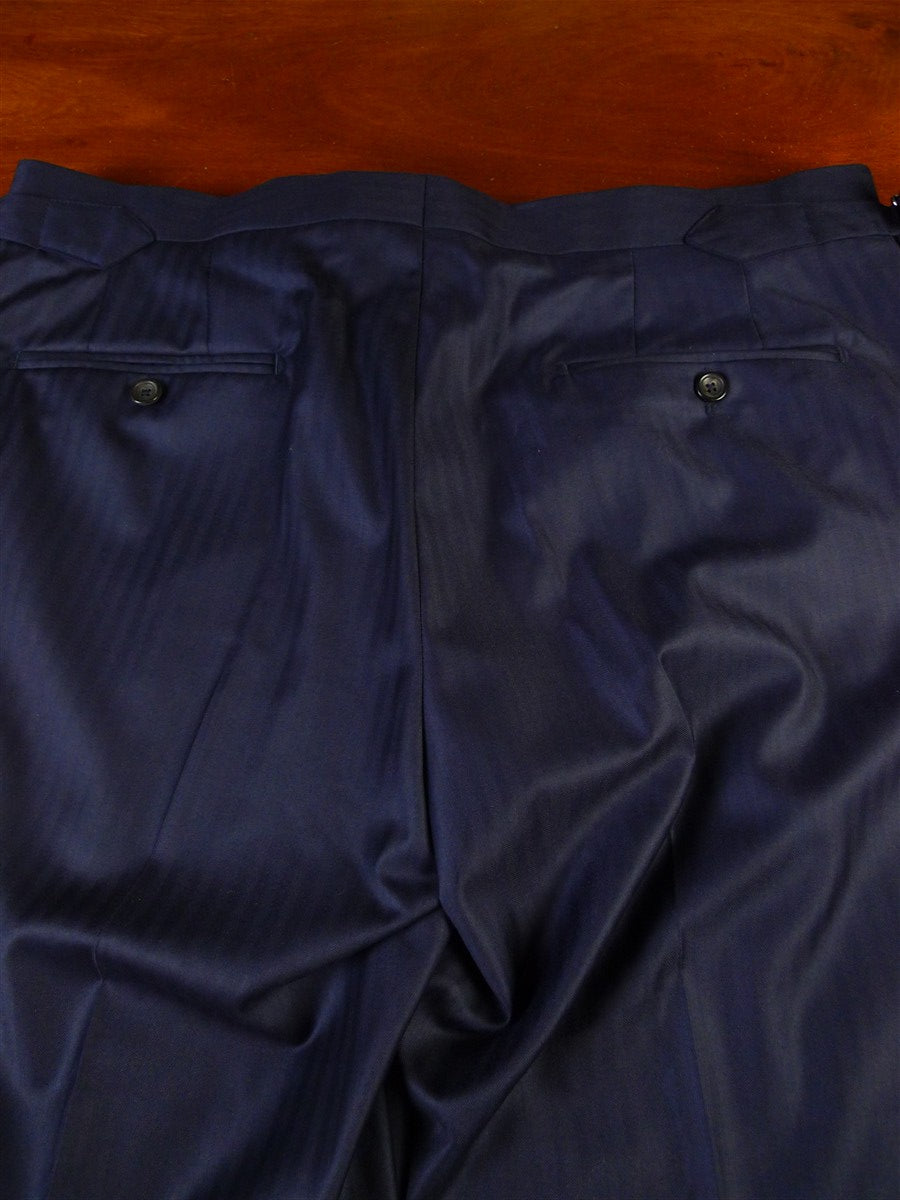 25/0970 new (SECONDS) hackett 14 savile row super 150s merino wool navy blue herringbone suit 42 long