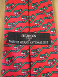 25/0602 near immaculate hermes limited edition for martell 1993 grand national silk tie w/ box