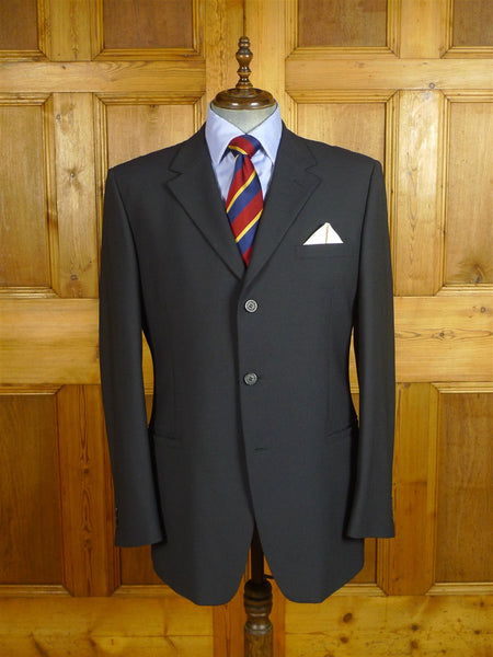 25/0963 immaculate versace classic dark blue stripe suit jacket blazer 45 long