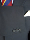 25/0963 immaculate versace classic dark blue stripe suit jacket blazer 45 long