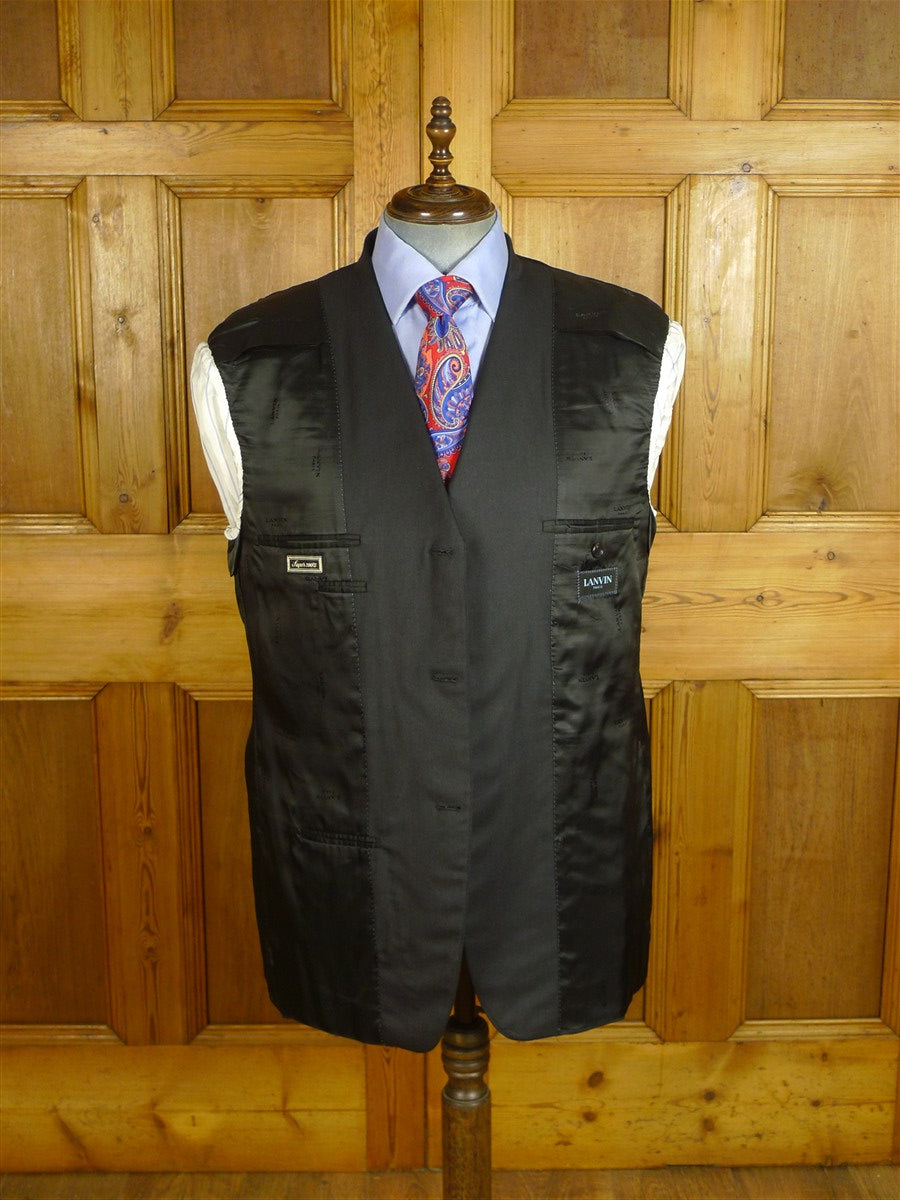 25/0964 immaculate lanvin charcoal grey wool suit jacket blazer 46 regular