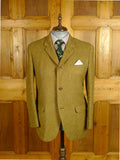 25/0620 heavyweight 1960s vintage daks simpson brown herringbone tweed gamekeeper style jacket w/ ghillie collar 44 short