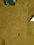 25/0620 heavyweight 1960s vintage daks simpson brown herringbone tweed gamekeeper style jacket w/ ghillie collar 44 short