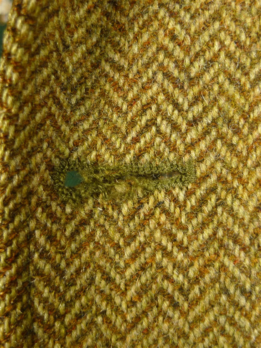 25/0620 heavyweight 1960s vintage daks simpson brown herringbone tweed gamekeeper style jacket w/ ghillie collar 44 short