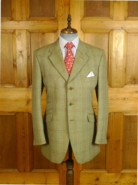 25/0619 near immaculate john g hardy green wp check tweed sports jacket 42 long