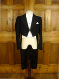 25/0625 vintage 1935 city of london bespoke black barathea evening tailcoat 37-38 regular to long