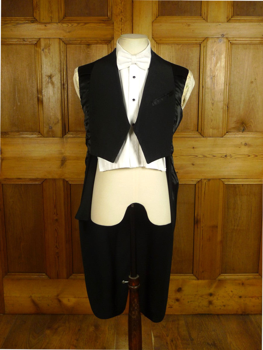 25/0625 vintage 1935 city of london bespoke black barathea evening tailcoat 37-38 regular to long