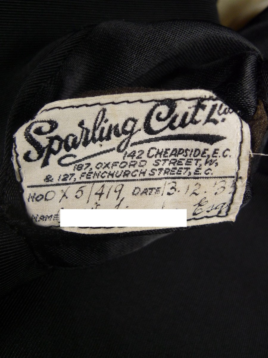 25/0625 vintage 1935 city of london bespoke black barathea evening tailcoat 37-38 regular to long