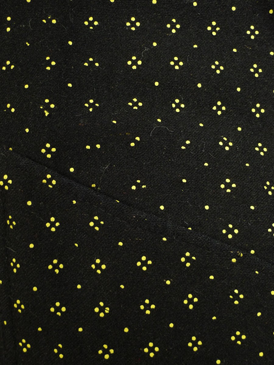 25/0647 wonderful vintage black / gold motif wool smoking jacket 42 short