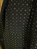 25/0647 wonderful vintage black / gold motif wool smoking jacket 42 short