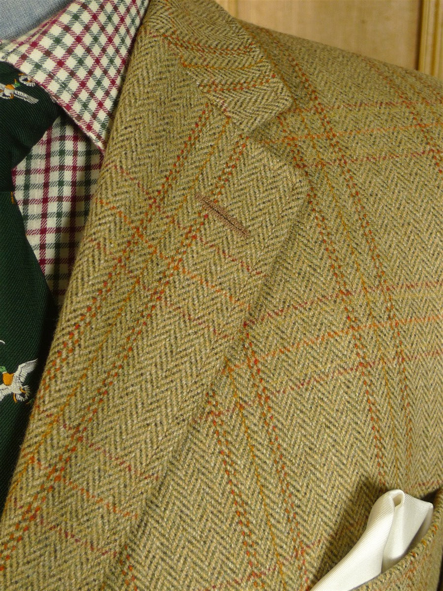 25/0639 immaculate bladen original 100% lambswool green wp check tweed sports jacket 46 long
