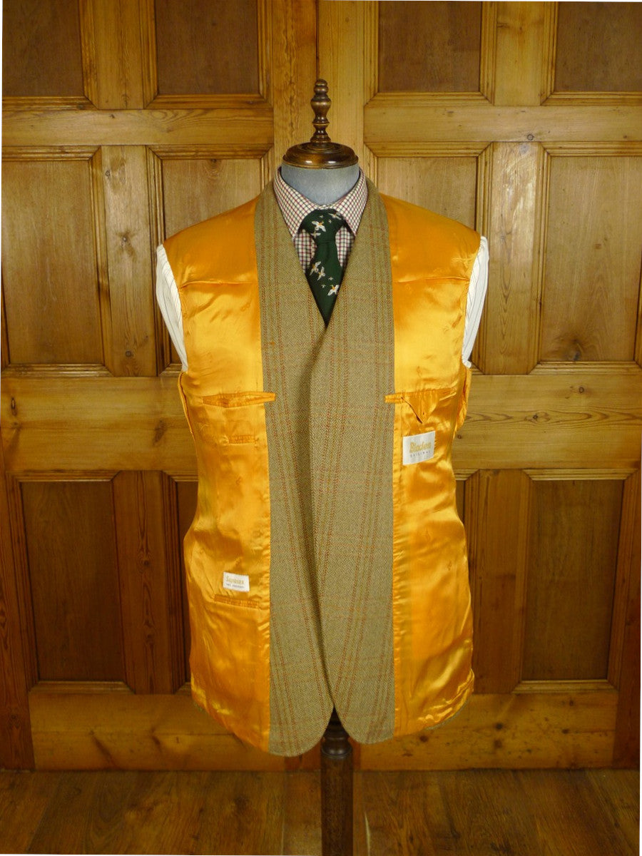 25/0639 immaculate bladen original 100% lambswool green wp check tweed sports jacket 46 long