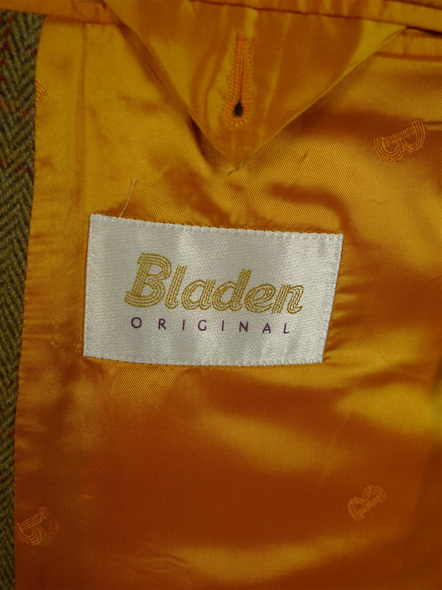 25/0639 immaculate bladen original 100% lambswool green wp check tweed sports jacket 46 long