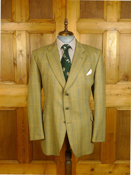 25/0640 immaculate bladen green wp check tweed sports jacket 48 long
